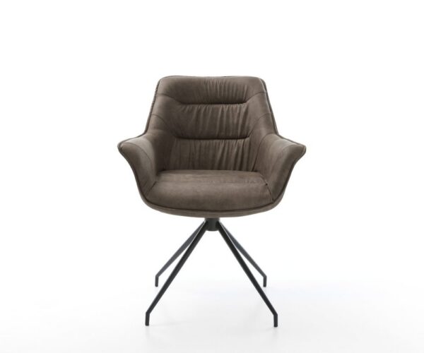 Jedálenská stolička Kaira-Flex mikrovlákno taupe vintage krížová – Obrázok 2