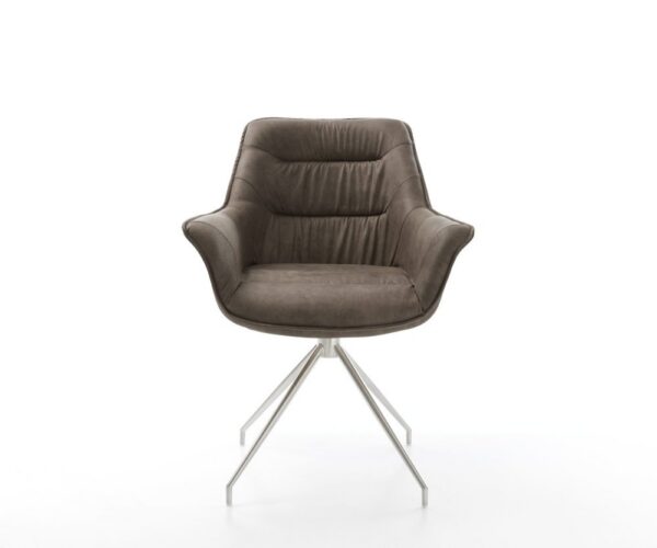 Jedálenská stolička Kaira-Flex mikrovlákno taupe vintage krížová – Obrázok 2