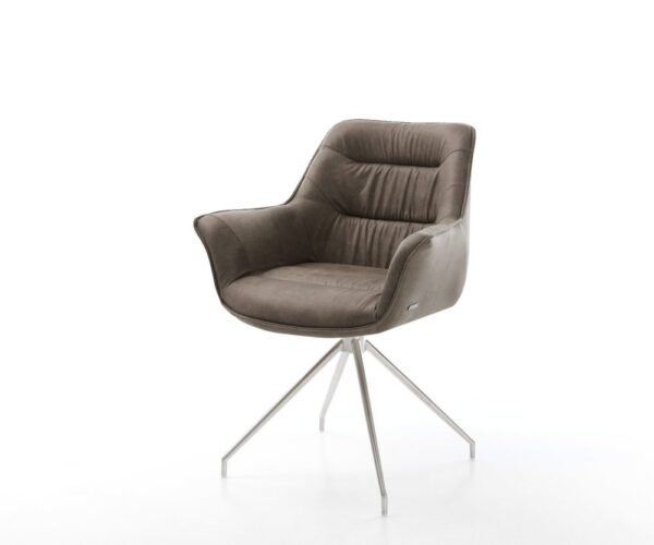 Jedálenská stolička Kaira-Flex mikrovlákno taupe vintage krížová
