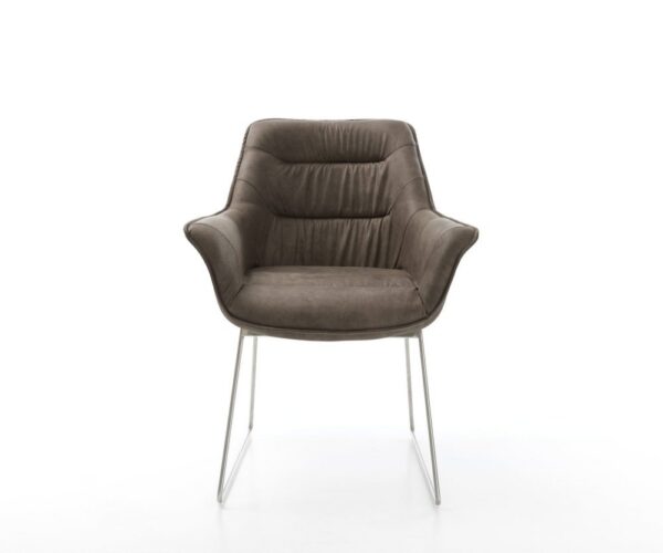 Jedálenská stolička Kaira-Flex mikrovlákno taupe vintage tenká – Obrázok 2