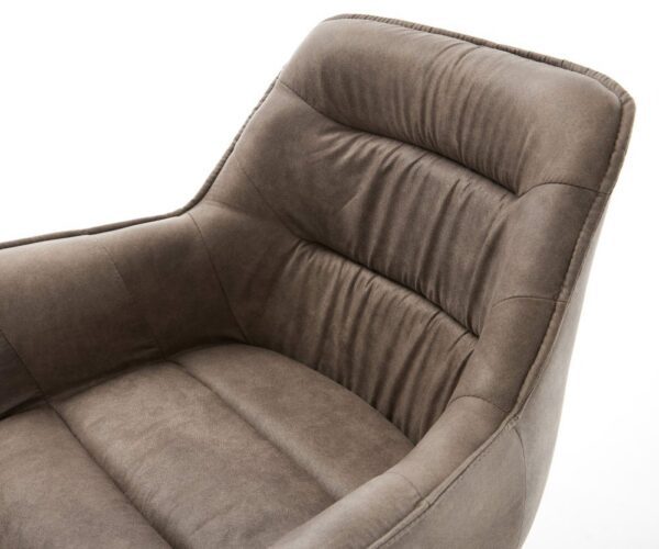 Jedálenská stolička Kaira-Flex mikrovlákno taupe vintage tenká – Obrázok 4