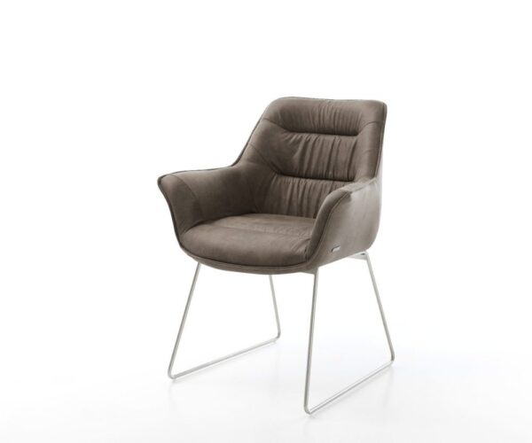 Jedálenská stolička Kaira-Flex mikrovlákno taupe vintage tenká