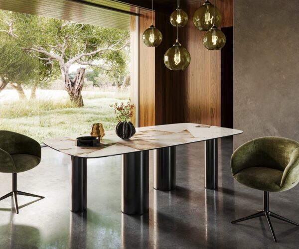 Jedálenský stôl Edge oválny 240x120 keramika Iris FMG Patagonia