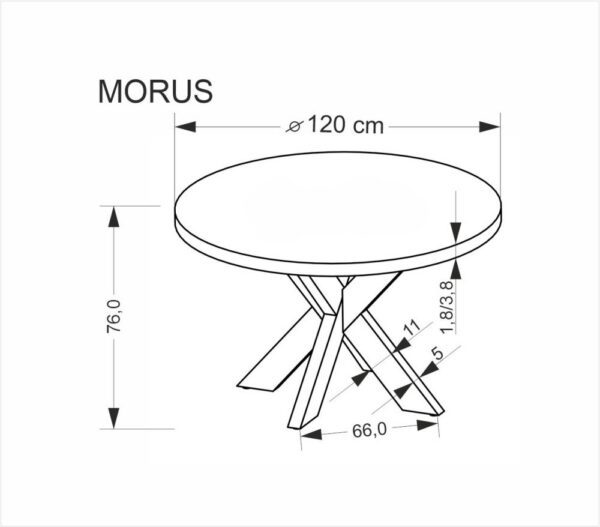 Jedálenský stôl MORUS Halmar – Obrázok 4