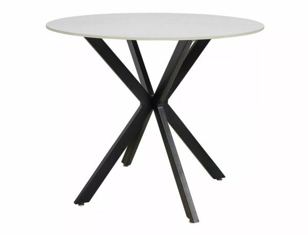 Jedálenský stôl Talia 90 cm keramika biely mramor/čierny