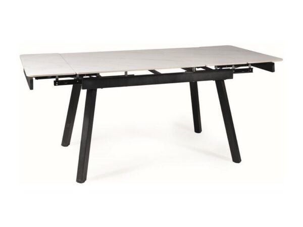 Jídelní rozkládací stůl John 120/180 cm keramika bílý mramor/černý