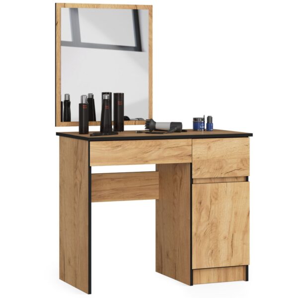 Kozmetický stolík so zrkadlom P-2/SL dub craft pravý