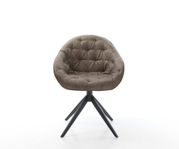 Otočná jedálenská stolička Gaio-Flex mikrovlákno taupe vintage krížová – Obrázok 2