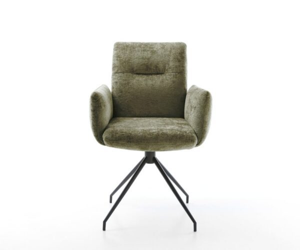 Otočná jedálenská stolička Jova-Flex s opierkami šenilka olivová – Obrázok 2