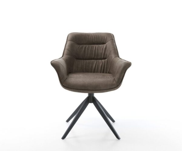 Otočná jedálenská stolička Kaira-Flex mikrovlákno taupe vintage – Obrázok 2