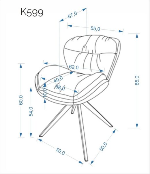 Otočná jedálenská stolička k599Halmar – Obrázok 3