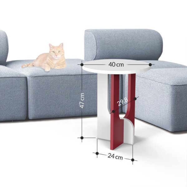 Príručný stolík / Odkladací stolík Luna - White, Oak – Obrázok 3