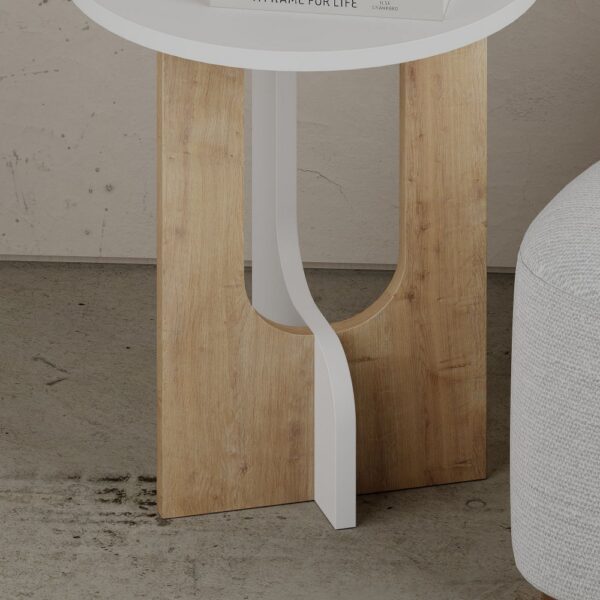 Príručný stolík / Odkladací stolík Luna - White, Oak – Obrázok 4
