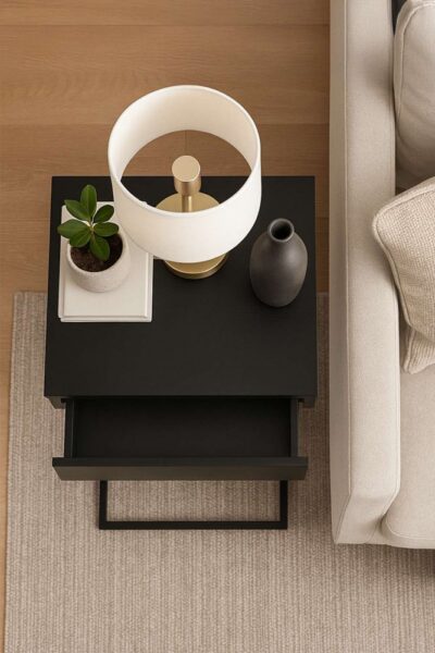Príručný stolík / Odkladací stolík Veno - Black – Obrázok 3
