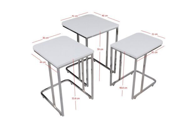 Sada odkladacích stolíkov (3 kusy) Ce Metal Zigon - 9406 – Obrázok 3
