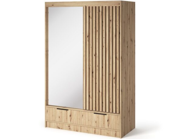 Šatníková skriňa Voodi so zrkadlom 120 cm dub Artisan