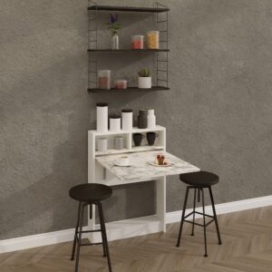 Skladací stôl Bracked - Carrara Marble