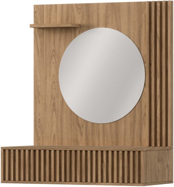 Závesný toaletný stolík so zrkadlom Entsian 85 cm dub Artisan