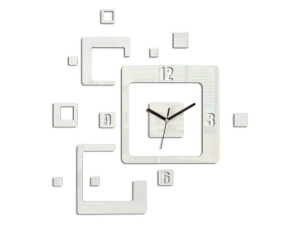 3D nalepovacie hodiny Trio biele