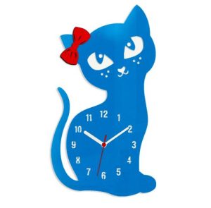 Nástenné hodiny Cat modré