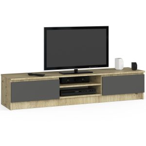 TV stolík Ronon 160 cm remeselný dub/grafit sivý