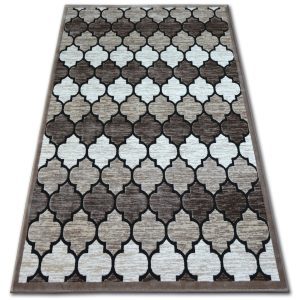 Kusový koberec ACRYLOVY YAZZ 3766 tmavobéžový/losos trellis