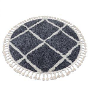 Okrúhly Shaggy koberec BERBER CROSS sivý