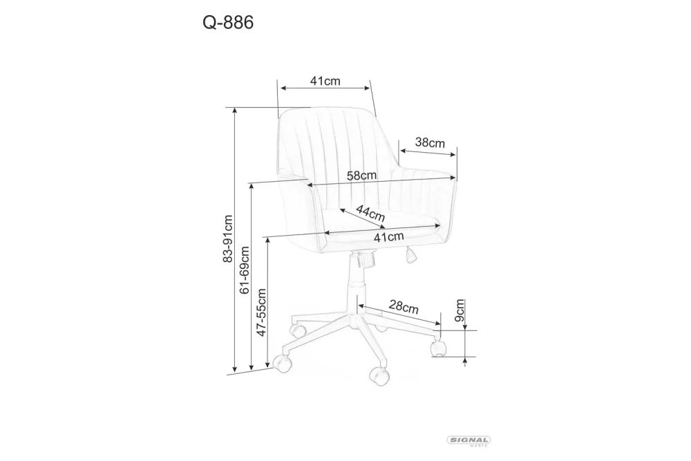 Kancelárske kreslo Q-886 Signal – Obrázok 4
