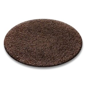 Okrúhly koberec SHAGGY Hiza 5cm hnedý
