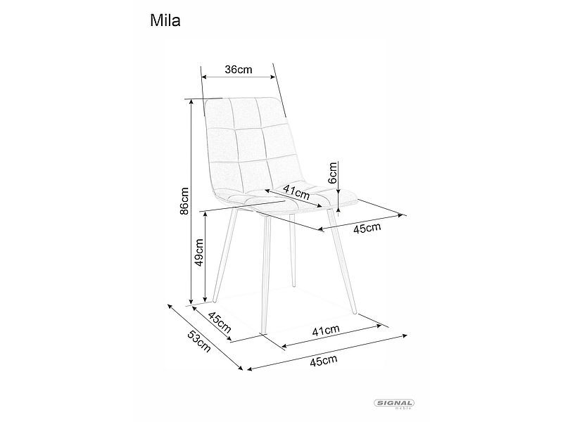 Jedálenská stolička MILA VELVET dub Signal – Obrázok 2
