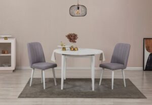 Jedálenský set s rozkladacím stolom a stoličkami (3 kusy) Vina 0701 - White