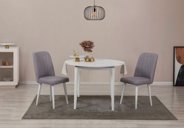 Jedálenský set s rozkladacím stolom a stoličkami (3 kusy) Vina 0701 - White