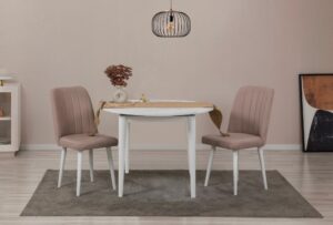 Jedálenský set s rozkladacím stolom a stoličkami (3 kusy) Vina 0900 - White