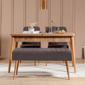 Jedálenský set s rozkladacím stolom a stoličkami (4 kusy) Vina 0701 - 3 - Anthracite