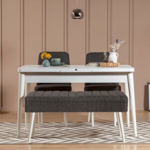 Jedálenský set s rozkladacím stolom a stoličkami (4 kusy) Vina 1053 - 3 - Anthracite