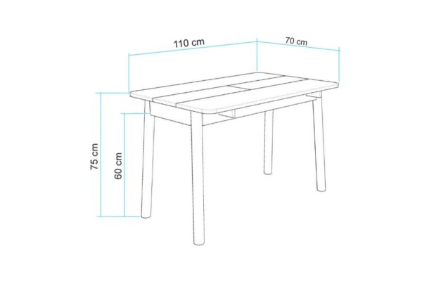 Jedálenský set s rozkladacím stolom a stoličkami (4 kusy) Vina Mini 01 1005 - Oak, Cream – Obrázok 3