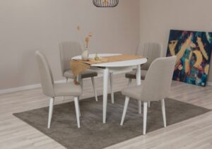 Jedálenský set s rozkladacím stolom a stoličkami (5 kusov) Vina 1005 5 - White