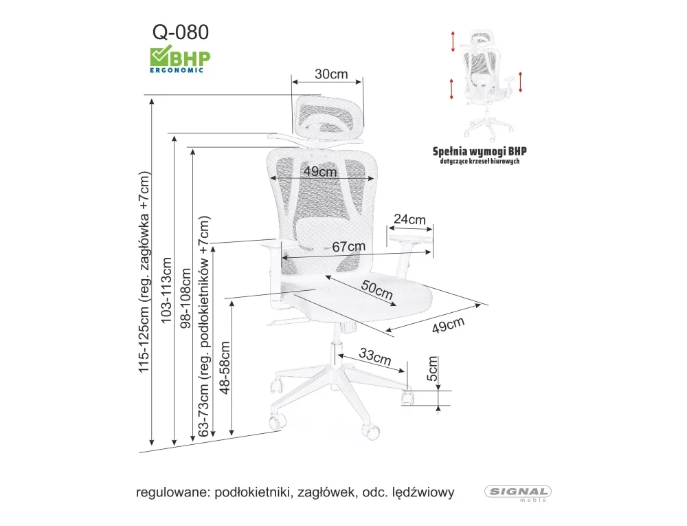 Otočné kreslo Q-080M – Obrázok 4