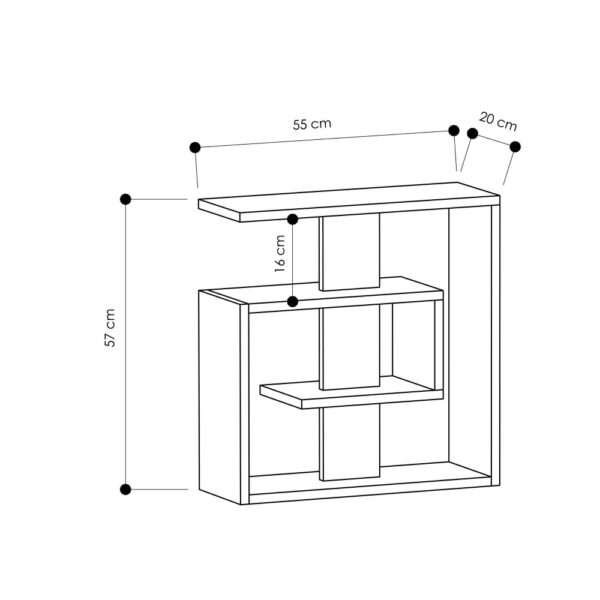 Príručný stolík / Odkladací stolík Saly - Sonoma Oak, White – Obrázok 3