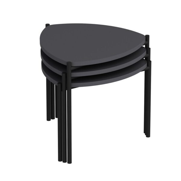 Sada odkladacích stolíkov (3 kusy) Lenny - Anthracite – Obrázok 2