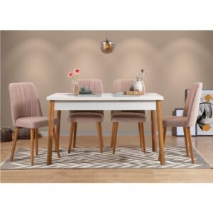Set stola a stoličiek (5 kusov) Costa White Atlantice-Stone