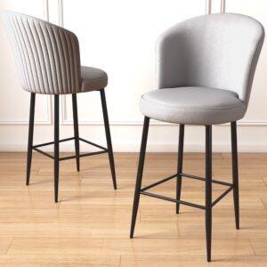 Bar Stool Set (2 Pieces) Uras - Grey