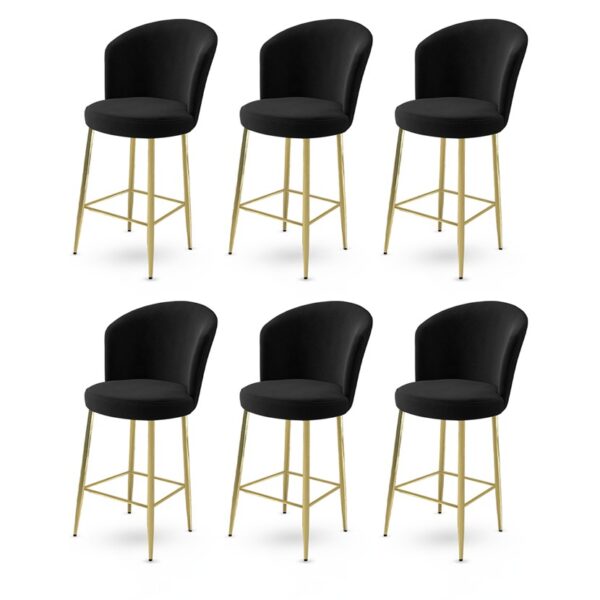 Bar Stool Set (6 Pieces) Alte - Black