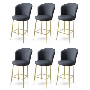 Bar Stool Set (6 Pieces) Fora - Anthracite