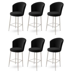 Bar Stool Set (6 Pieces) Fora - Black
