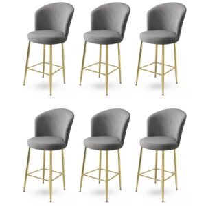 Bar Stool Set (6 Pieces) Fora - Grey