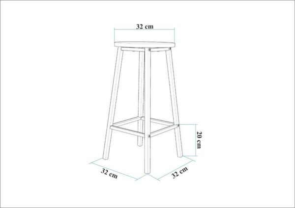 Bar Table & Stool Set (3 Pieces) Mola Set 100 - Barok Black – Obrázok 3