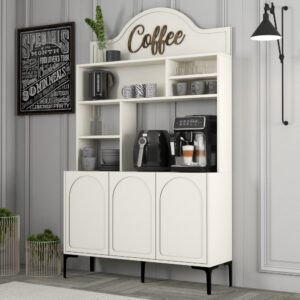 Coffee Bar Cabinet Lyon 120 - Cream