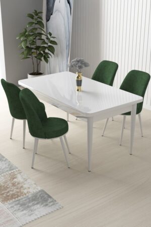 Dining Table & Chairs Set (5 Pieces) Nil - White