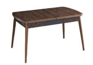 Extendable Dining Table Amalfi Motif - Walnut